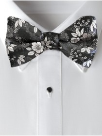 'Allure' Floral Bow Tie - Steel